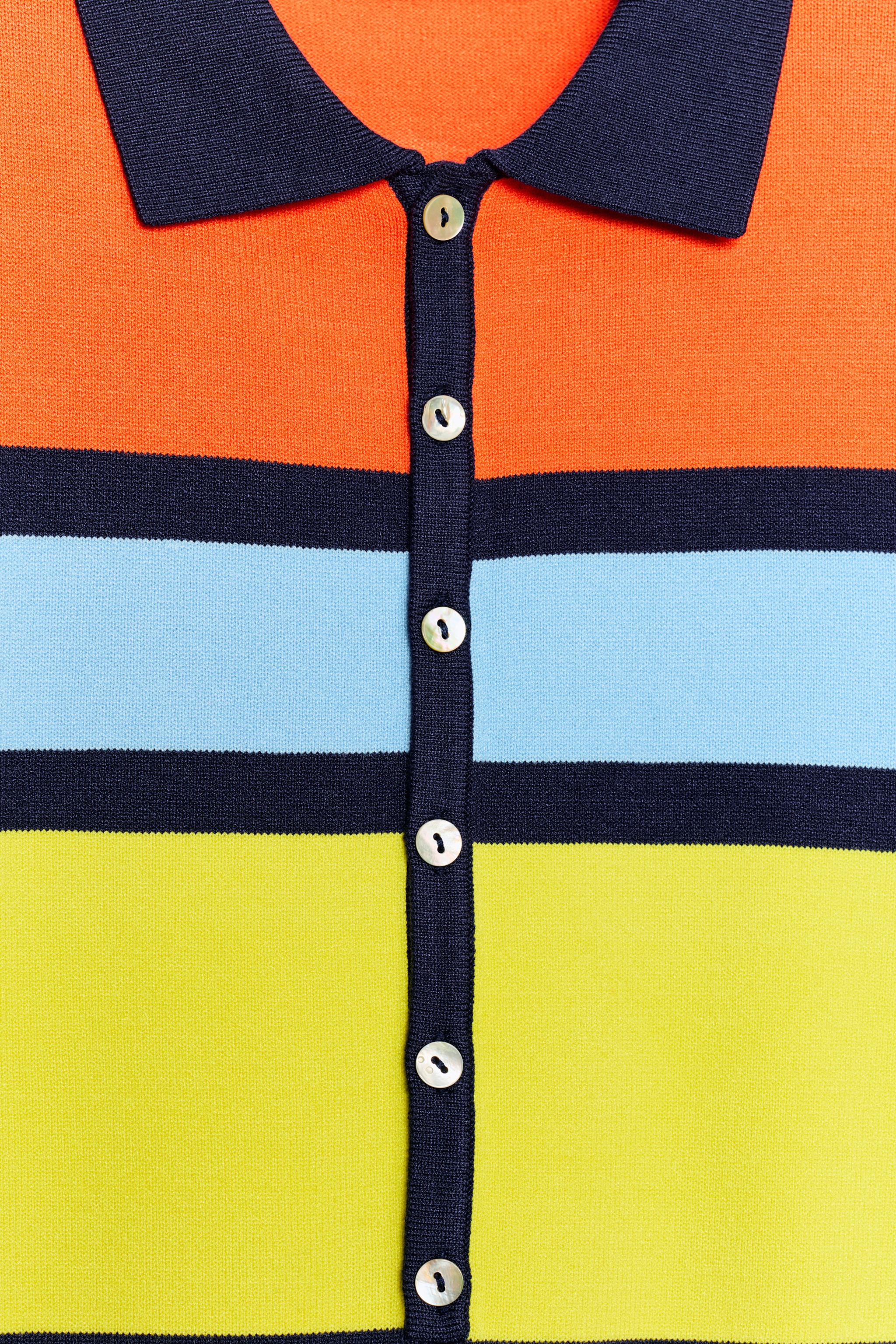 STRIPED KNIT POLO